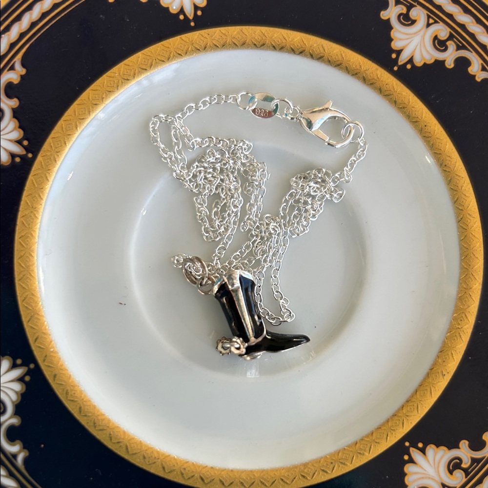 Cowboy Boot Pendant Necklace